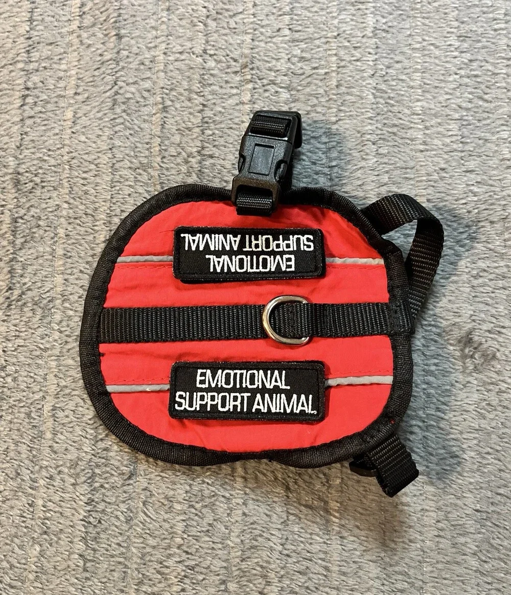 Emotional Support Red Soft Vest Dog Harness Reflective Adjustable Nylon XXS